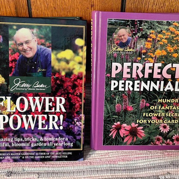 Flower Power & Perfect Perennials - Jerry Baker - 2 Hard Back Books - Picture 1 of 4